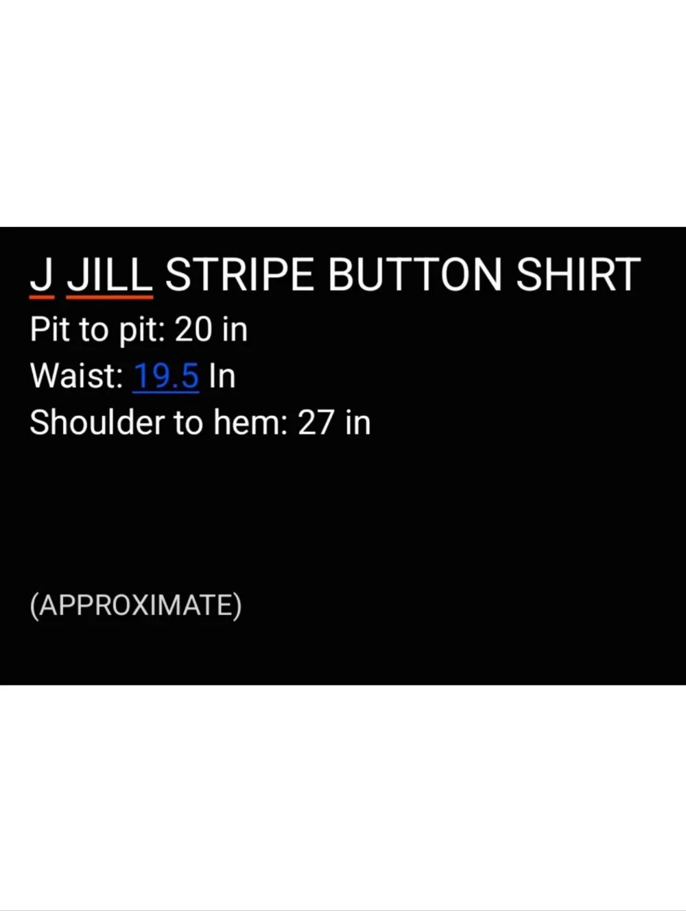 J.Jill Coastal Linen Striped Button Front Shirt with Printed Back Detail